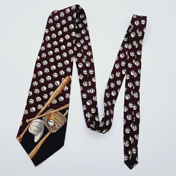 ATLAS | 100% silk baseball bat glove cap neck tie - Picture 3 of 4